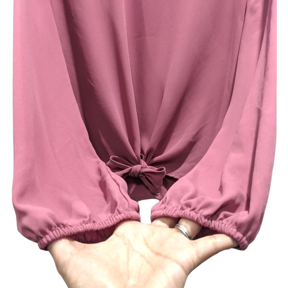 NY&Co Soho Jeans Front Tie with Back Keyhole Blouse - Picture 5 of 10